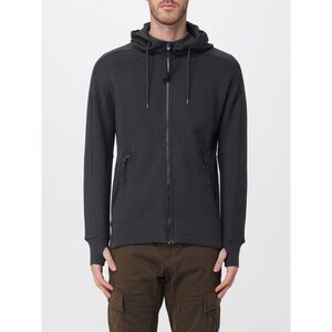 C.P. Company Men Slim Fit Zipped Cotton Hoodie C.P. Company With Drawstring